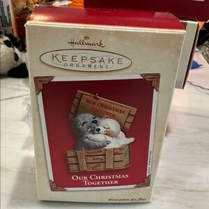 NEW Hallmark Keepsake Ornament 2002 Our Christmas Together Hugging Seals Org Box